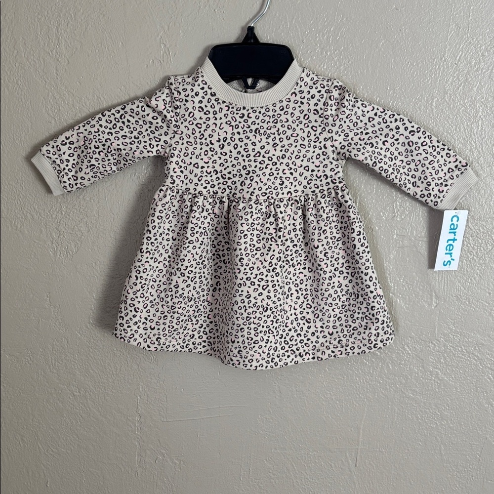 Carters Baby Girl Casual Tan Animal Print Dress 6mo